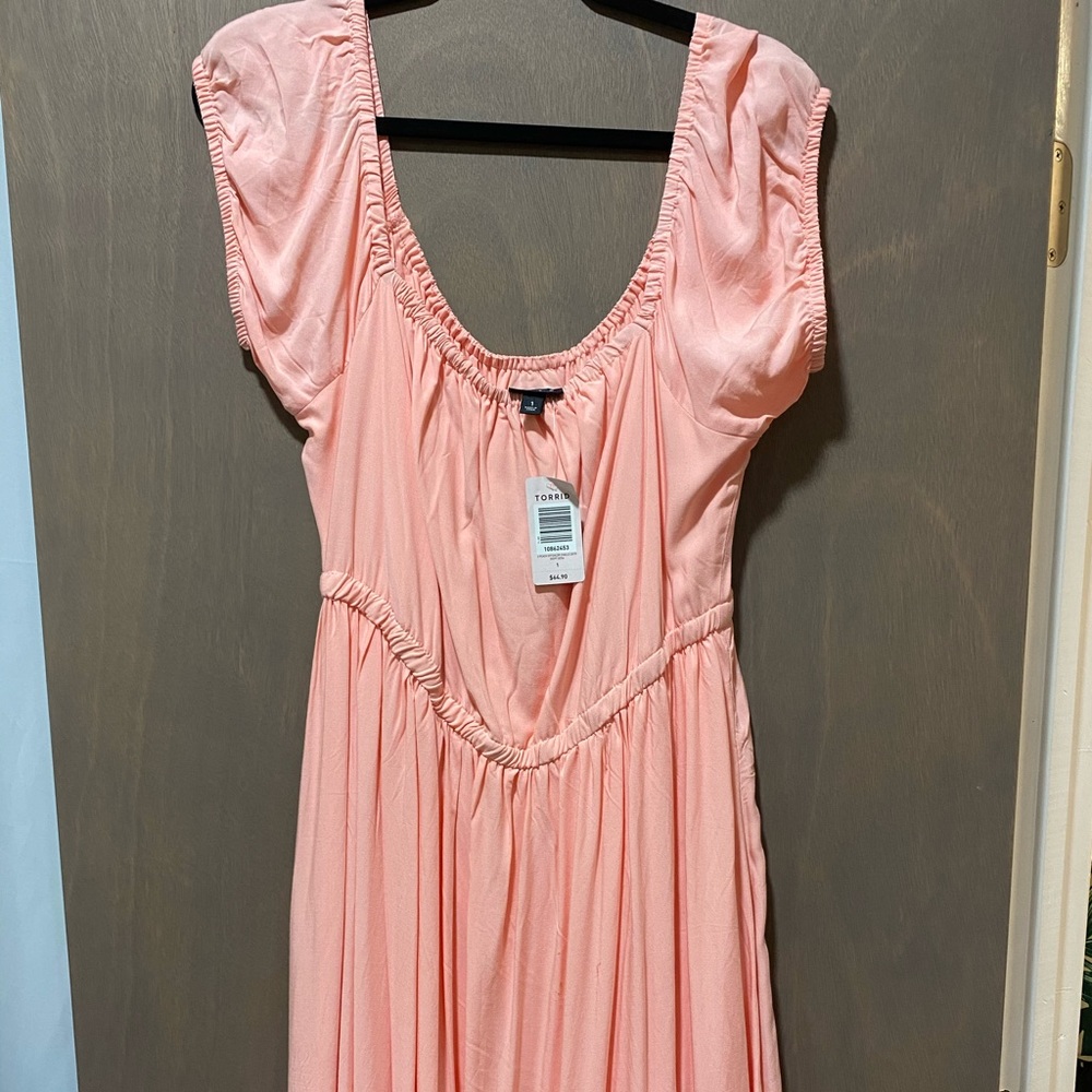 Torrid Coral Off Shoulder Dress NWT